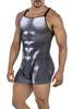 CandyMan 99796 Muscle Onesie Bodysuit Color Black-White