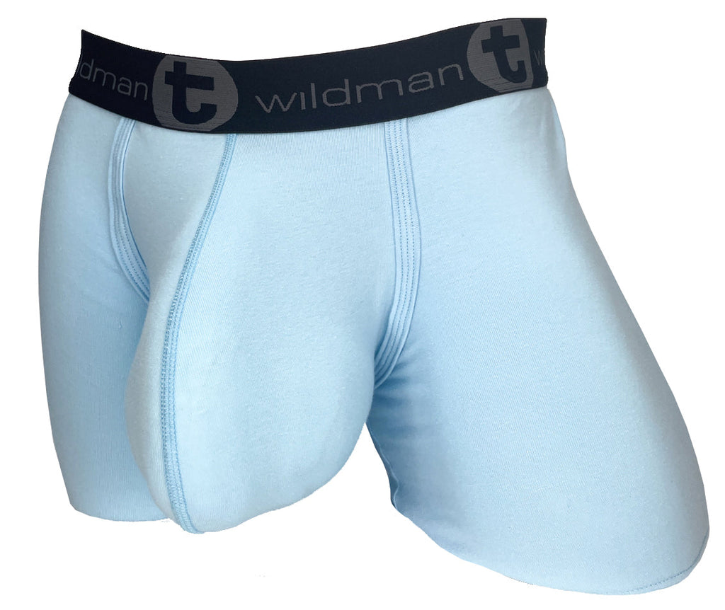 WildmanT Cotton Monster Cock 5" Inseam Boxer Brief Light Blue