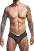 JUSTIN+SIMON XSJ22 Cheek Briefs Color Black Mesh