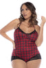 Mapale 7590X Sleep Romper Color Red Plaid