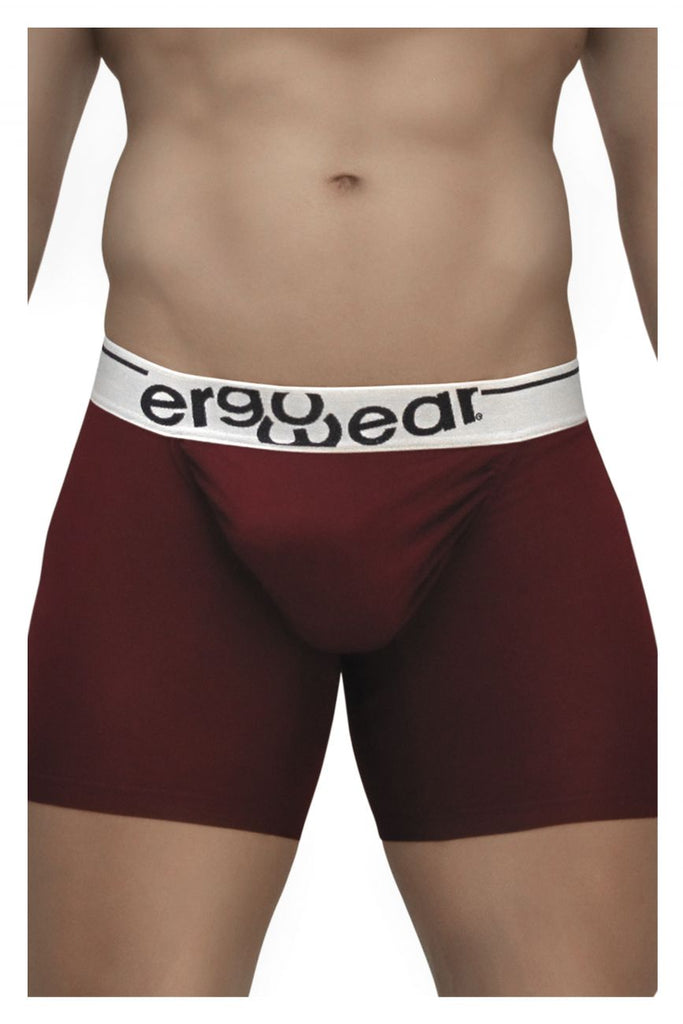 ErgoWear EW0934 FEEL Modal Long Boxer Briefs Color Burgundy –